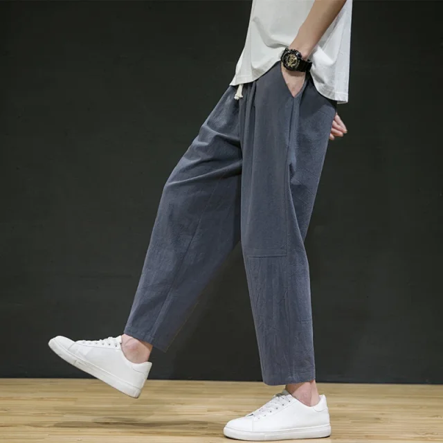 Men's New Chinese Linen Loose Pants Detail