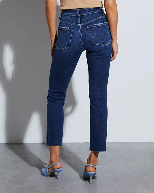 Fashion Retro Women's Slim Stretch Skinny Jeans Detail