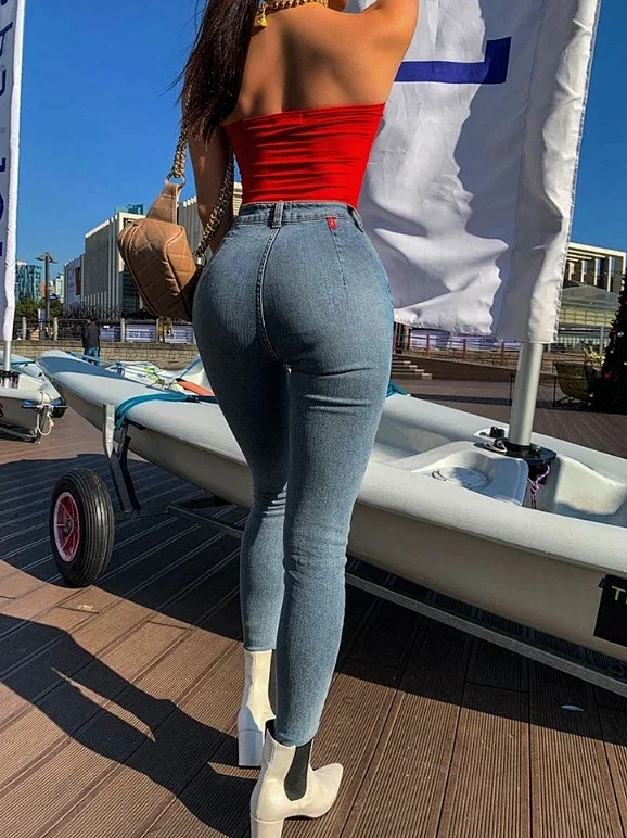 Eaby High-waist Stretch Skinny Jeans for Women Detail