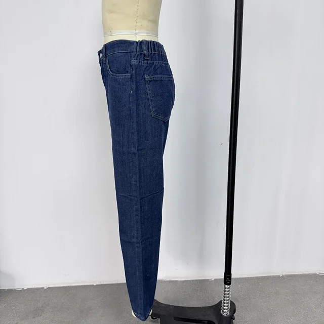 High-Waisted Wide-Leg Denim Jeans for Women Detail