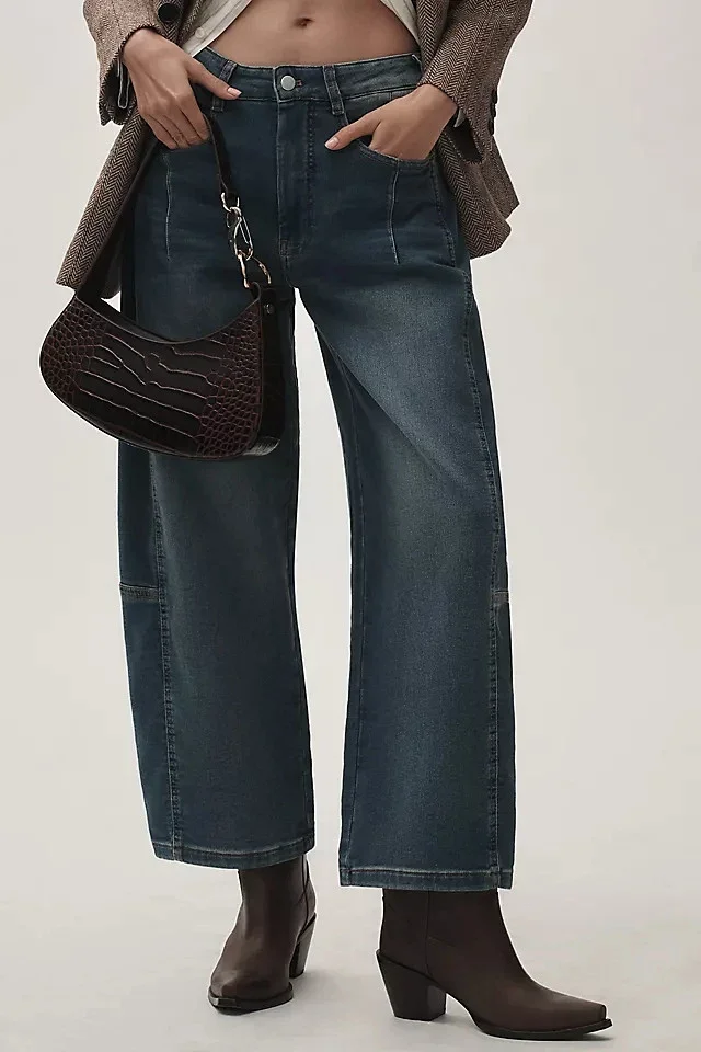 Women's Wide-Leg High-Waist Jeans Detail