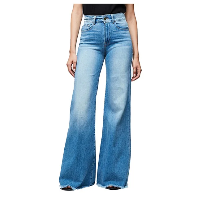 High-waist Butt-lifting Tie Flared Wide-leg Jeans (Women) Detail