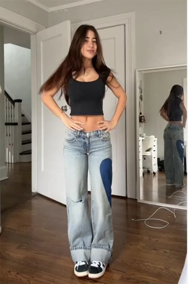 2025 Euro Low - Waist Heart Jeans Detail
