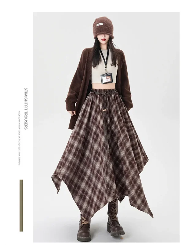 Vintage American Plaid Skirt Detail