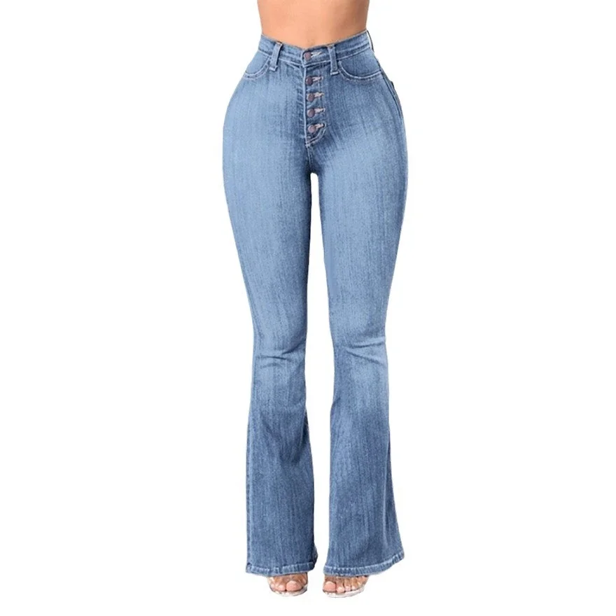 High-waisted Stretch Wide-leg Jeans (Women)