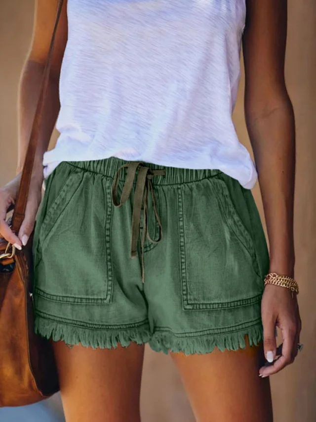 Tassel Denim Shorts for Women Detail