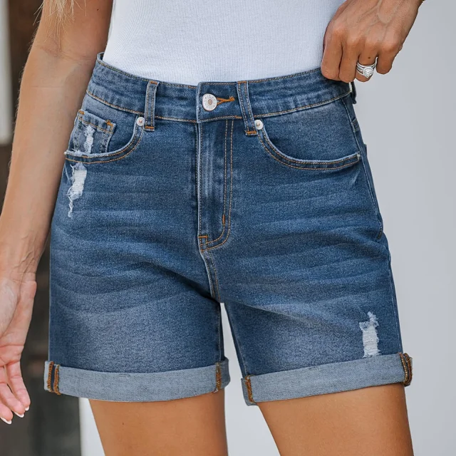Women's Summer Denim Shorts Detail