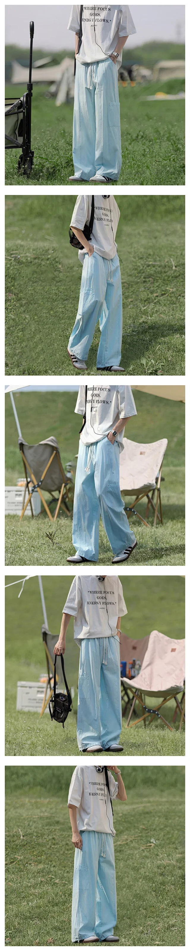 Men's Summer Cotton Loose Work Pants Detail