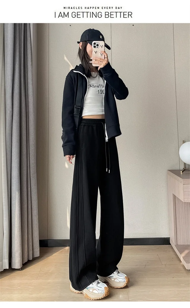 Autumn New High-waist Narrow Banana Pants Detail