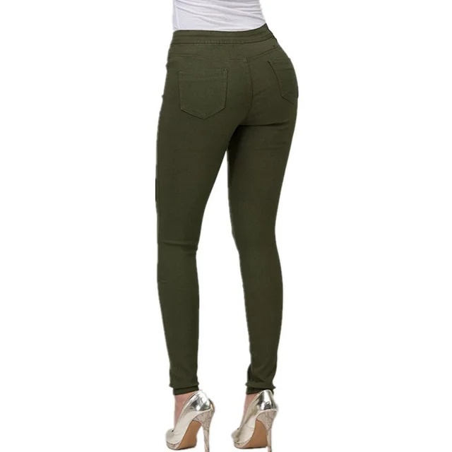 TEMU Slim Fit Stretch Denim Pants for Women Detail