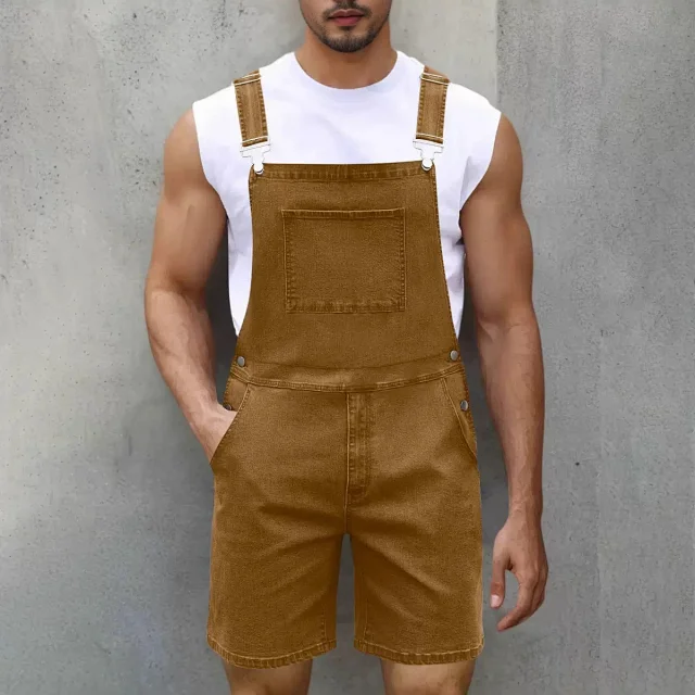 2025 Spring/Summer Men's Euro Luxury Denim Shortalls Detail