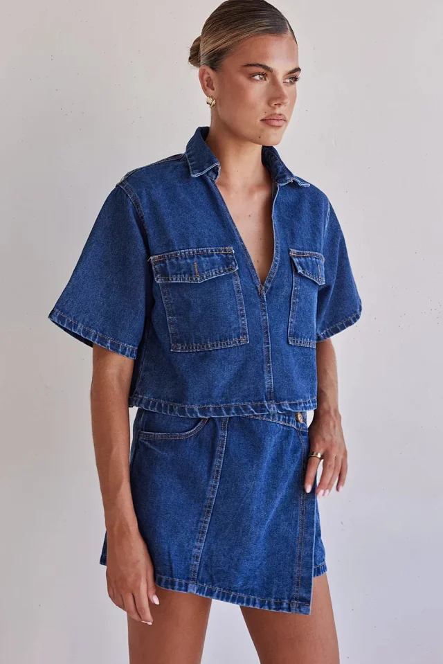 2025 Trendy Western Workwear Denim Set Detail