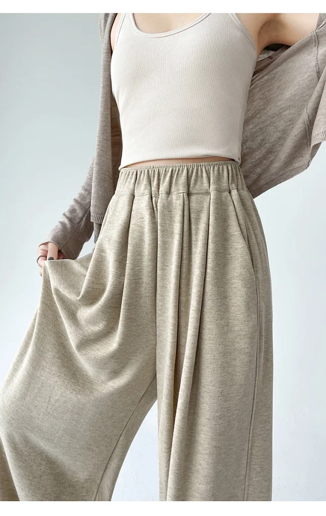 2025 Early Autumn Loose Wide - leg Pants for Women Detail