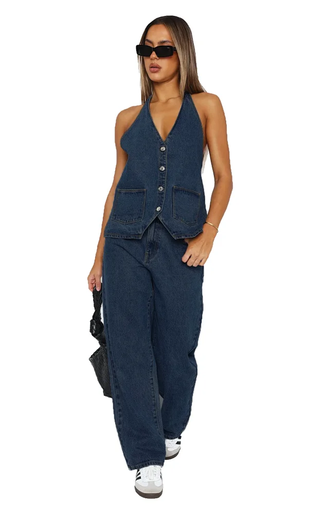Fashionable Denim Vest for Women Detail