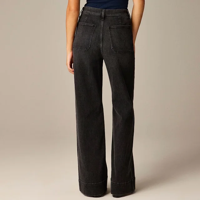 Loose Straight Flare Jeans, High-Waist, All-Match Detail