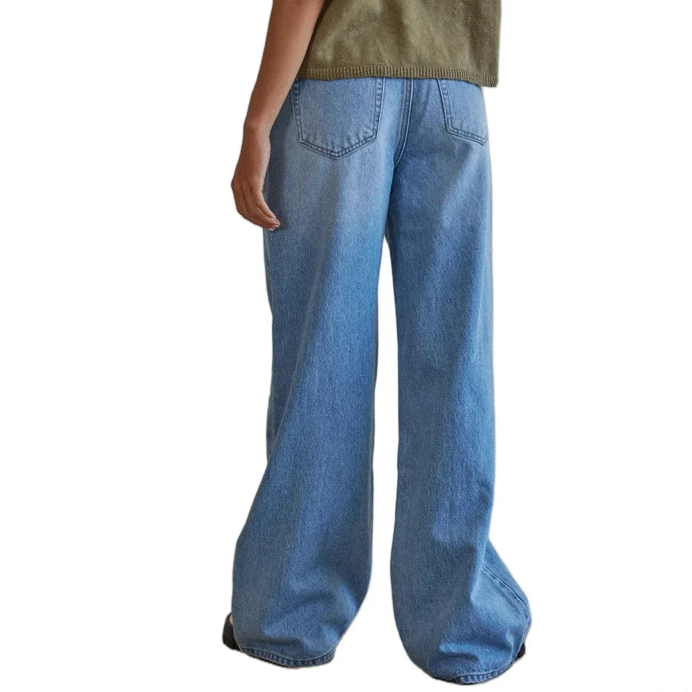European and American Washed High - Waist Loose Jeans