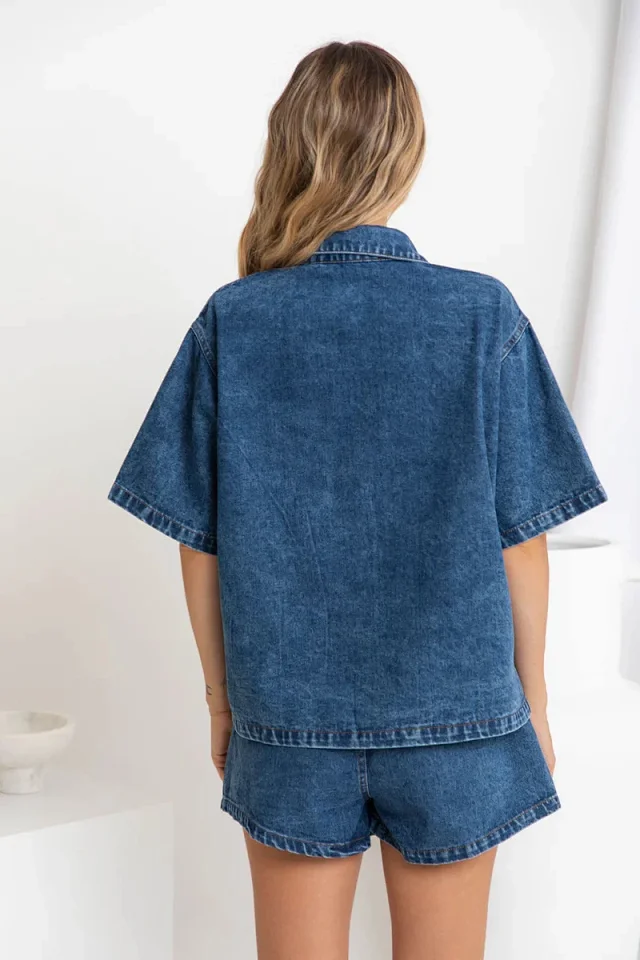 Temu Loose Retro Denim Set for Women Detail
