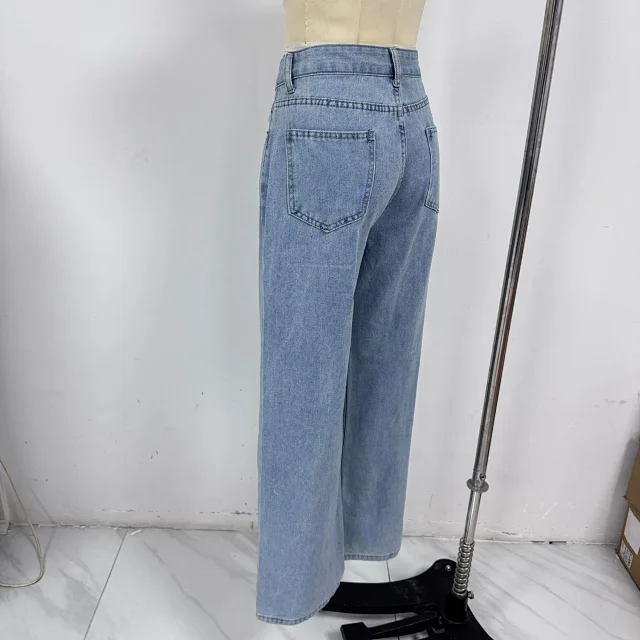 Retro High-waist Straight Jeans Detail