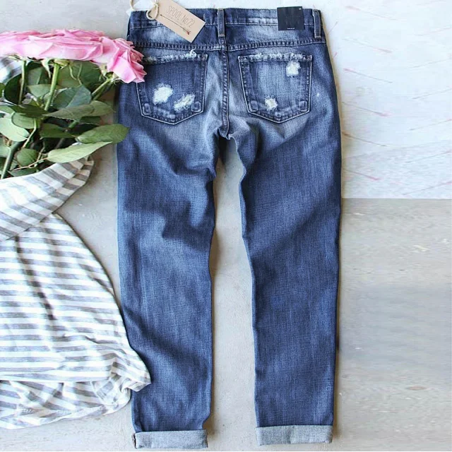 Fashion Slim Printed Denim Pants for Women Detail