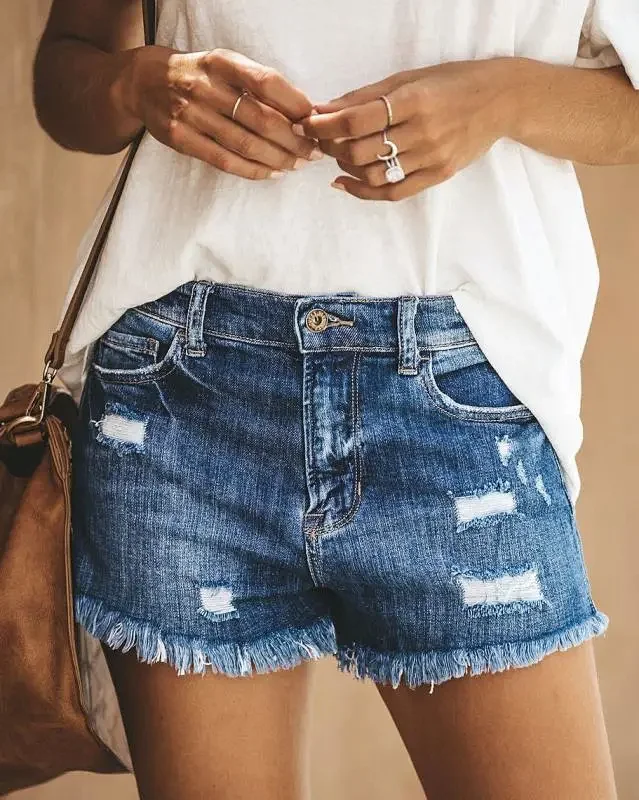GM2631# Euro-American Summer Denim Shorts Detail