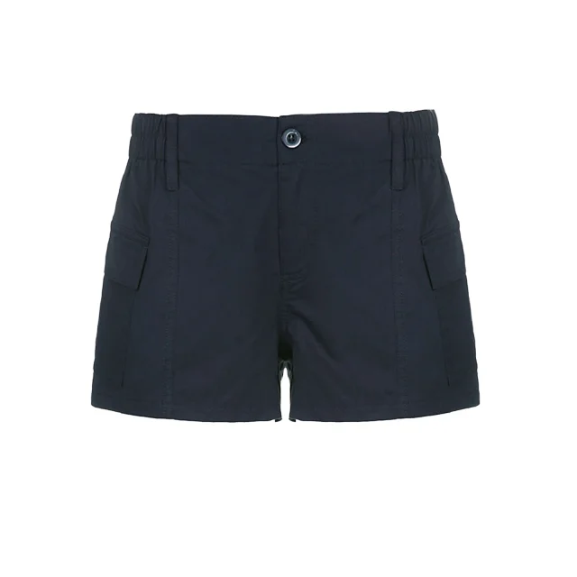 Women's Solid Workwear Denim Shorts Detail