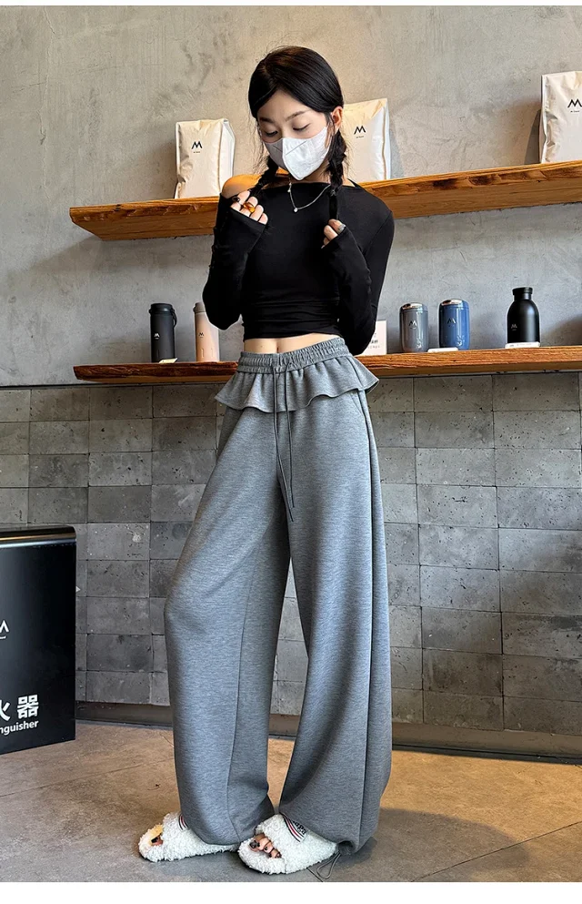 2025 Fall Women's Relaxed Fit Ballet-style Sweatpants Detail
