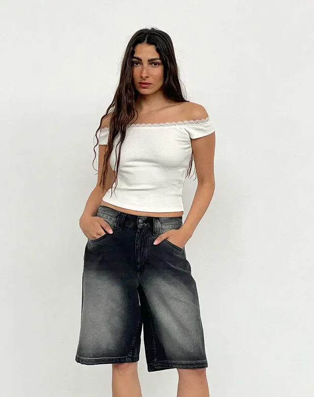AliExpress Loose Non - Stretch Retro Denim Capris for Women Detail