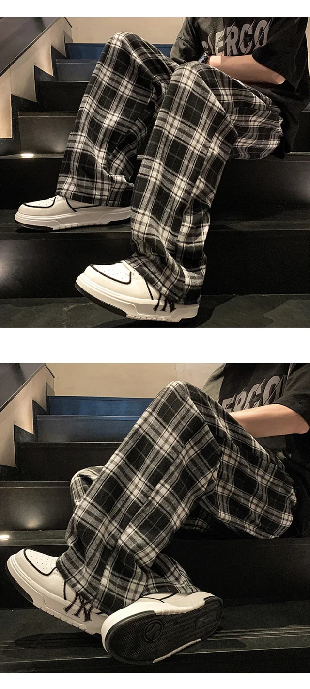 Men's Spring Retro Loose Wide-Leg Pants Detail