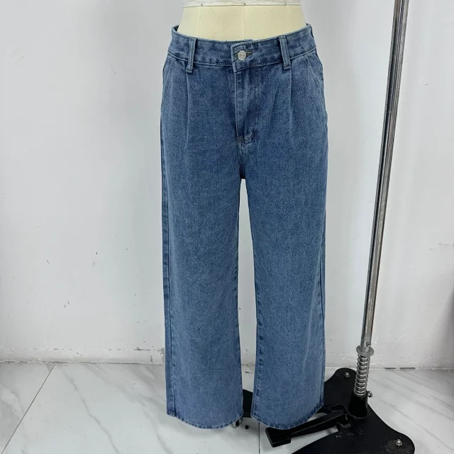 Factory Direct Sale Retro Wide-Leg Jeans Detail