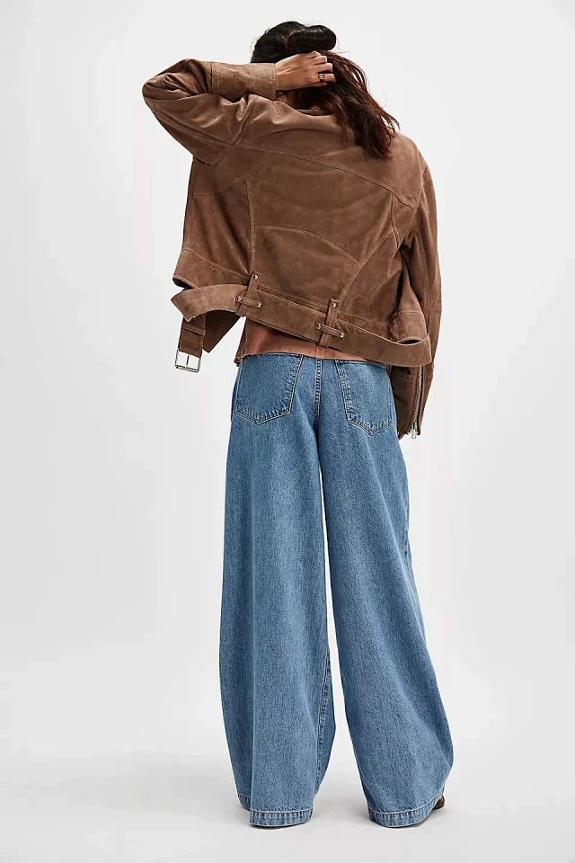 Factory Direct Sale Retro Wide-Leg Jeans Detail