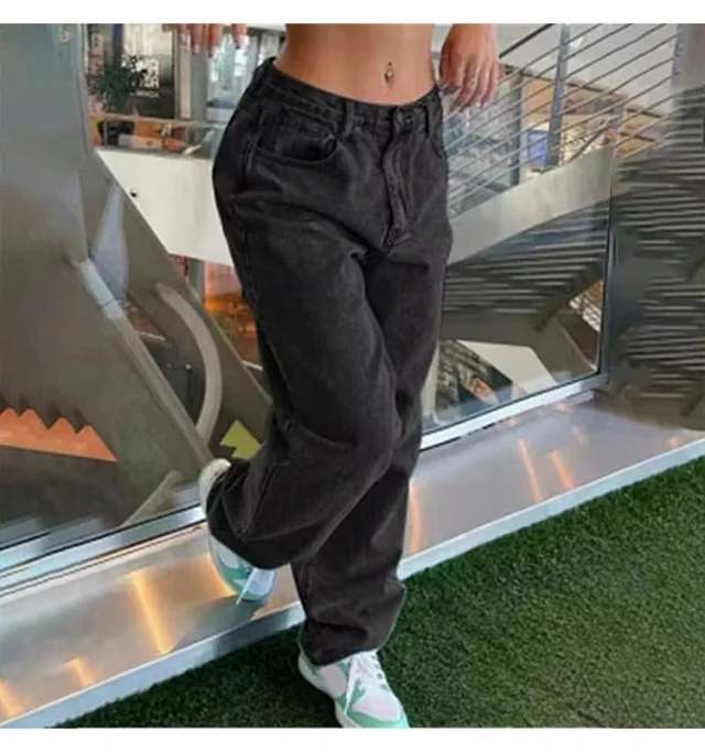 Casual Retro Loose Denim Pants for Women Detail