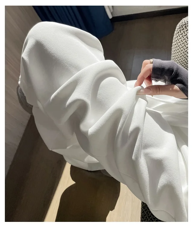 Autumn BF-style High-waist Drapey Wide-leg Sweatpants for Women Detail