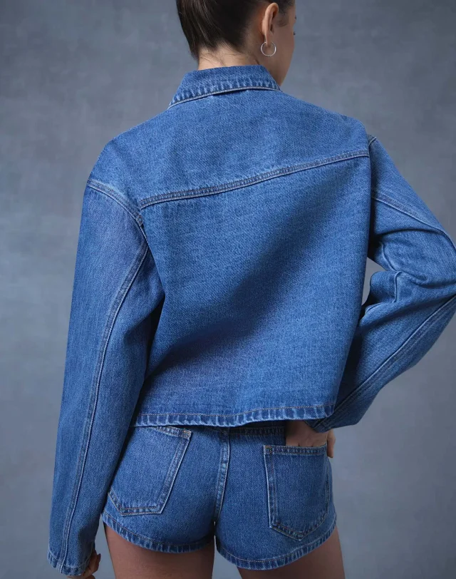 Factory Direct: Loose Casual Tie Denim Jacket (Women) Detail