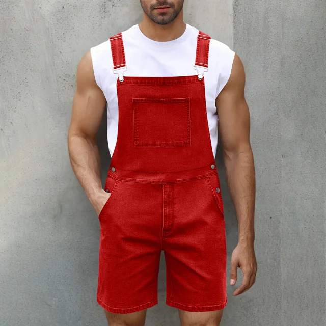 2025 Spring/Summer Men's Euro Luxury Denim Shortalls Detail