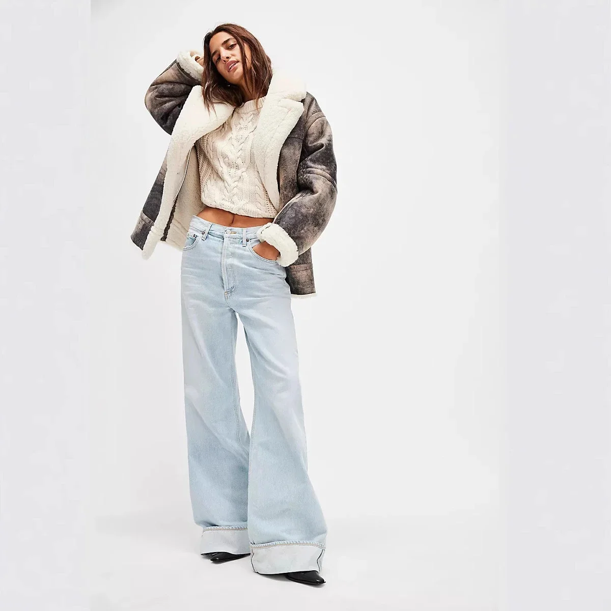 Retro High-waist Straight Jeans