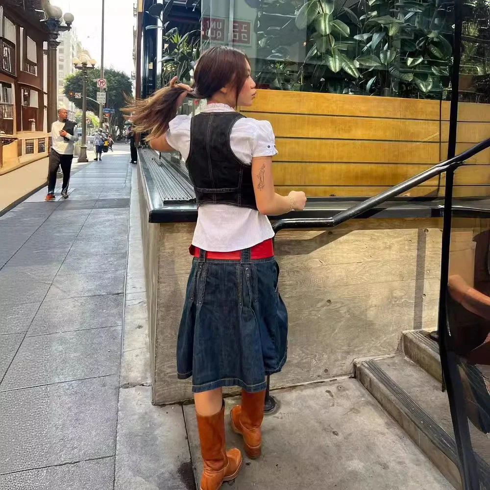 Fashion Slim Denim Vest for Women