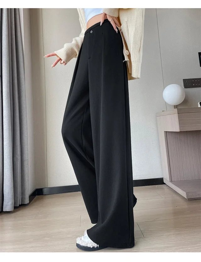 Women's Cashmere Wide - Leg Pants Detail