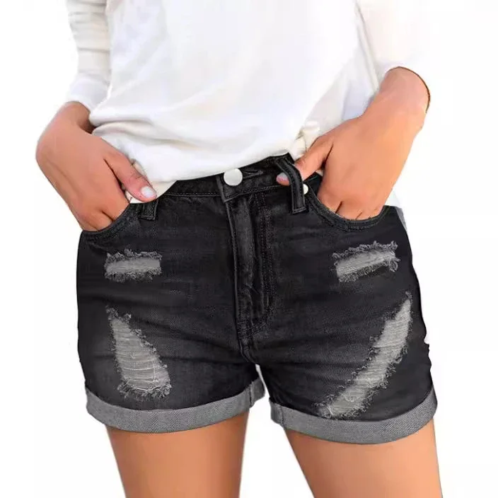 Plus-Size Retro Y2K Denim Shorts