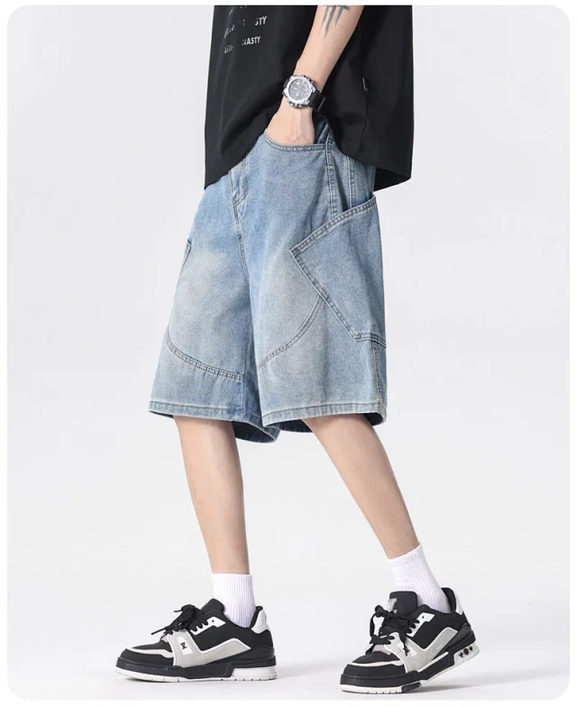 Men's Denim Shorts 2025 Summer Retro Detail
