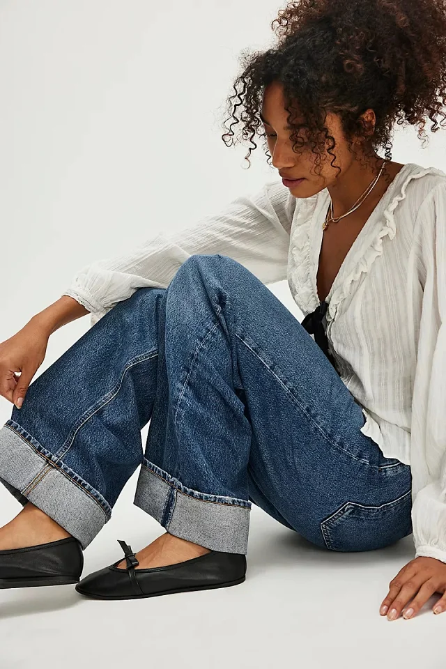 Retro High-waist Straight Jeans Detail