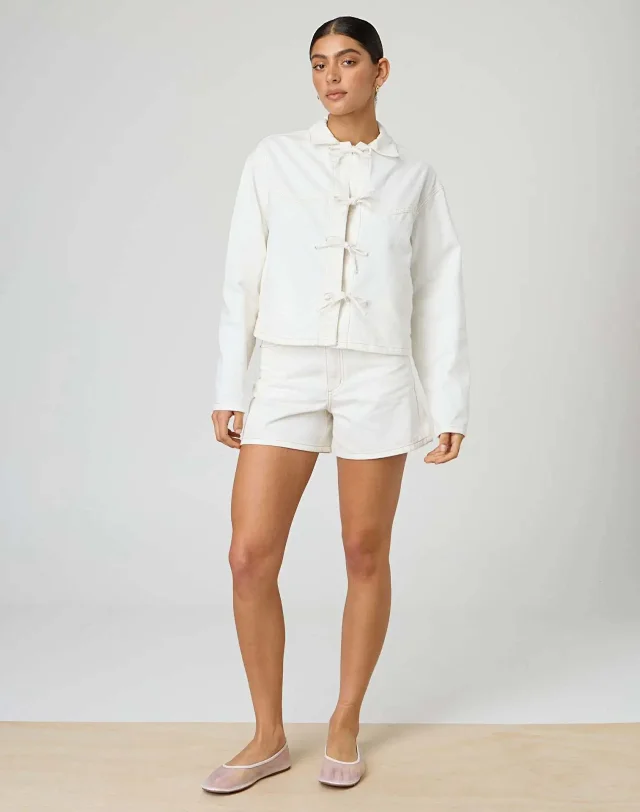 Factory Direct: Loose Casual Tie Denim Jacket (Women) Detail