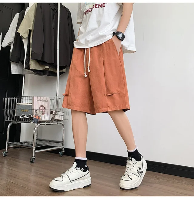 Vintage Men's Chinese Button Shorts Detail