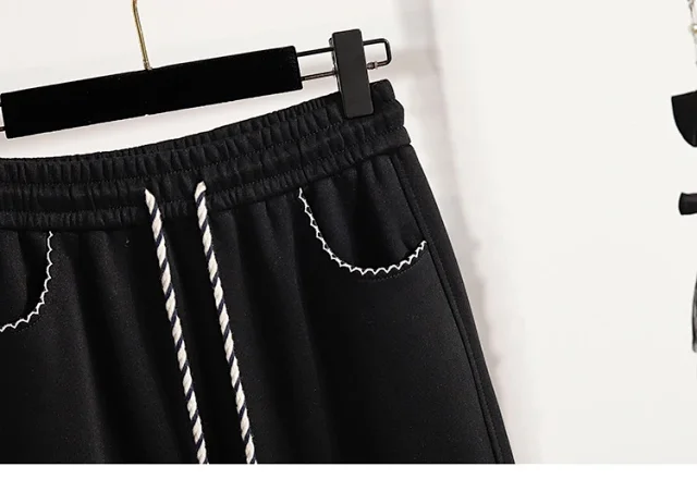 2025 Fall New Women's High - Waist Wide - Leg Sport Pants Detail