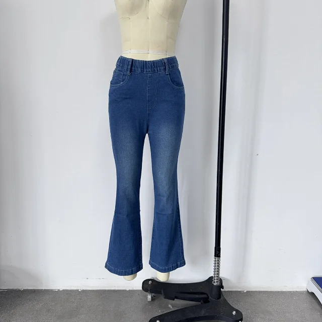 High-waisted Stretch Denim Pants for Women Detail