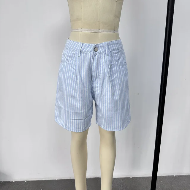 Stylish Loose High - Waist Denim Shorts for Women Detail