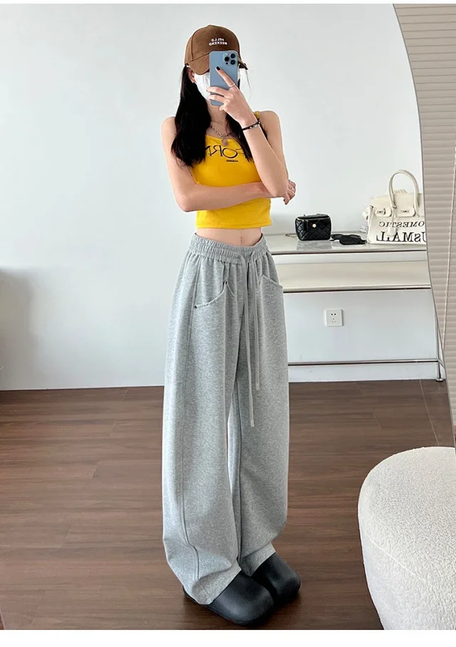 2025 New Fall Banana Pants for Petite Women - Cream High - Waist Wide - Leg Detail
