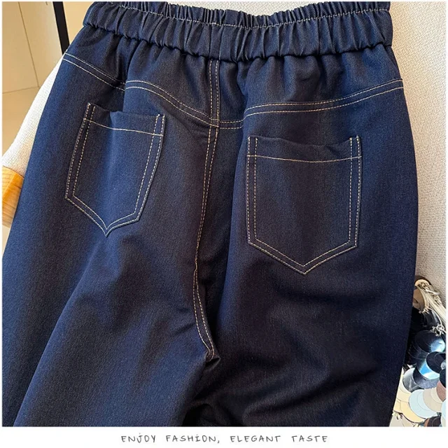 2025 Early Autumn Tencel Soft Denim Wide-Leg Pants for Women Detail