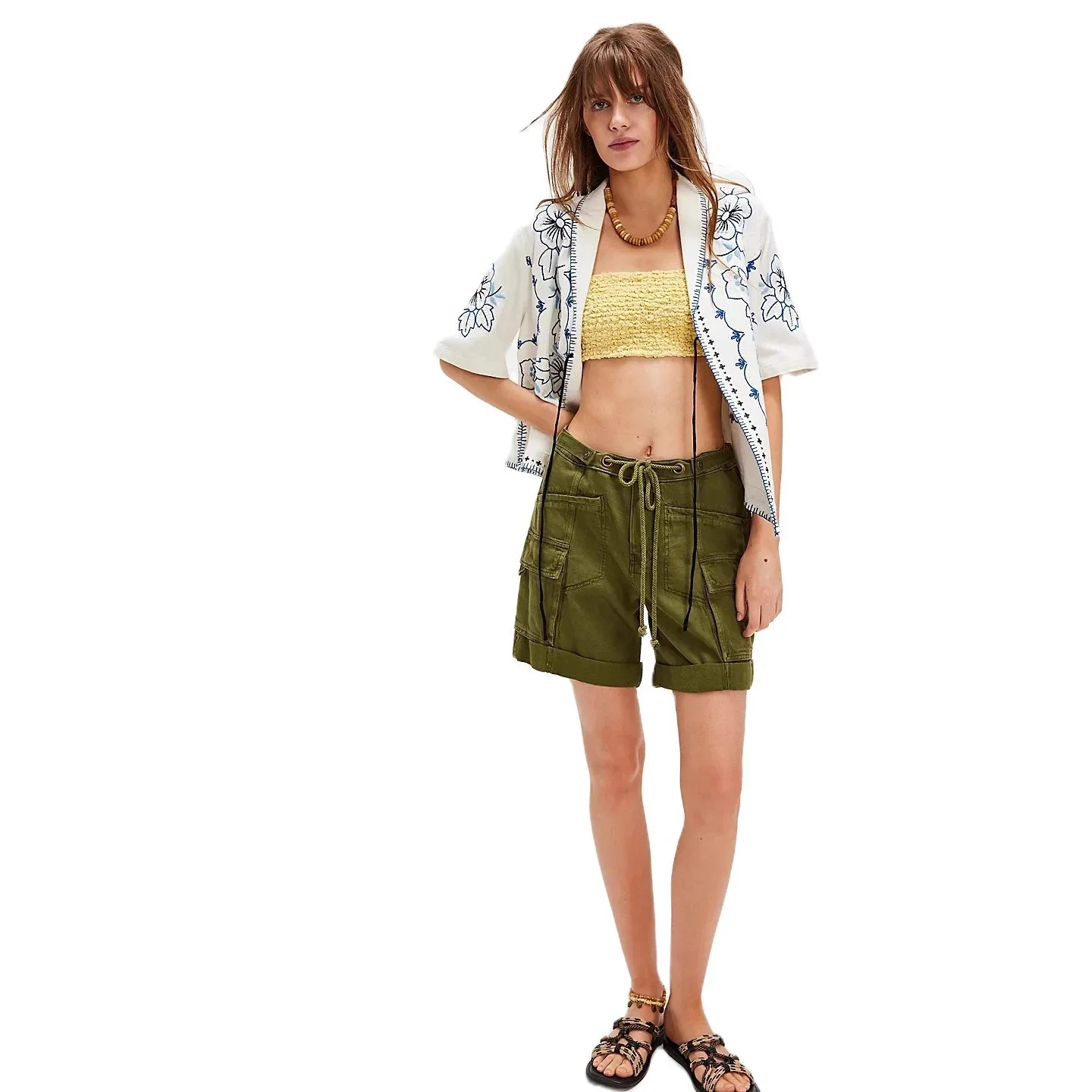 Women's Summer Loose Denim Shorts with Belt