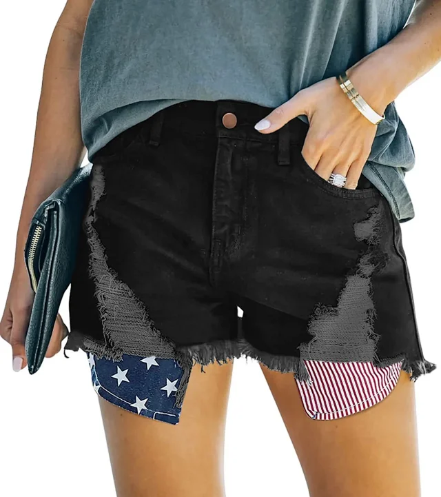 Amazon Bestseller: Retro High-waisted Denim Shorts for Women Detail