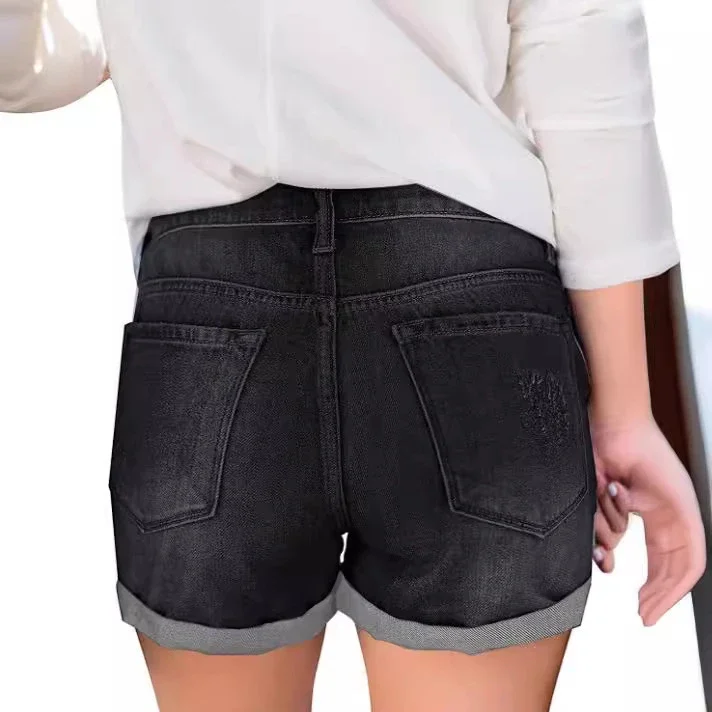 Plus-Size Retro Y2K Denim Shorts